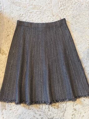Philosophy Black and White Knit A-Line Skirt